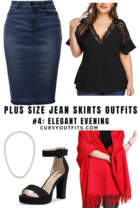 Plus Size Jean Skirts outfit 