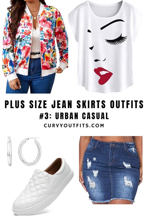 Plus Size Jean Skirts outfit (5) | curvyoutfits.com