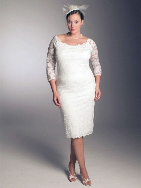 plus-size-wedding-dresses-with-sleeves-tea-length4