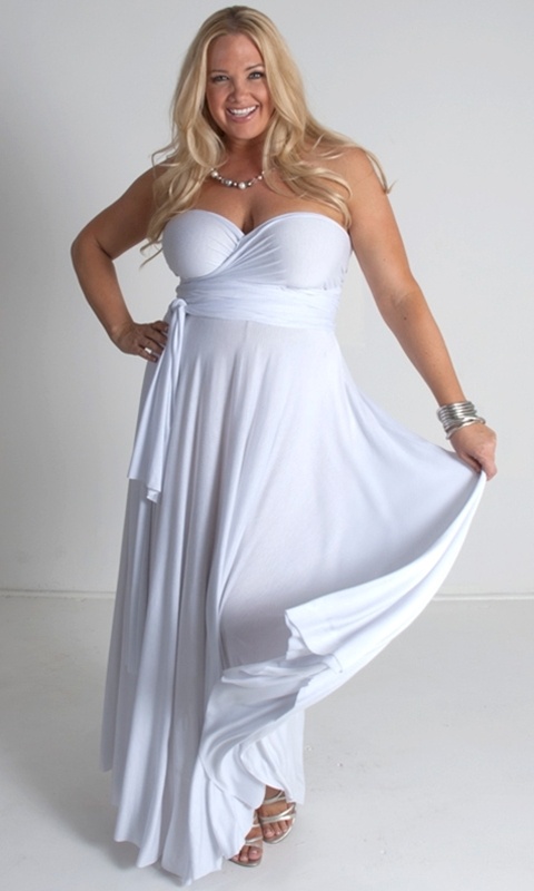 White dress outfit plus size for women
