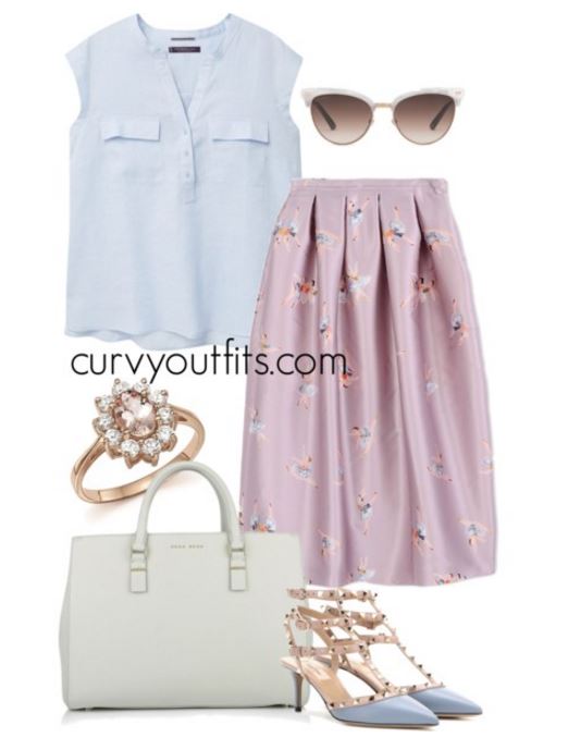 5 plus size pastel skirt outfits for romantic looks