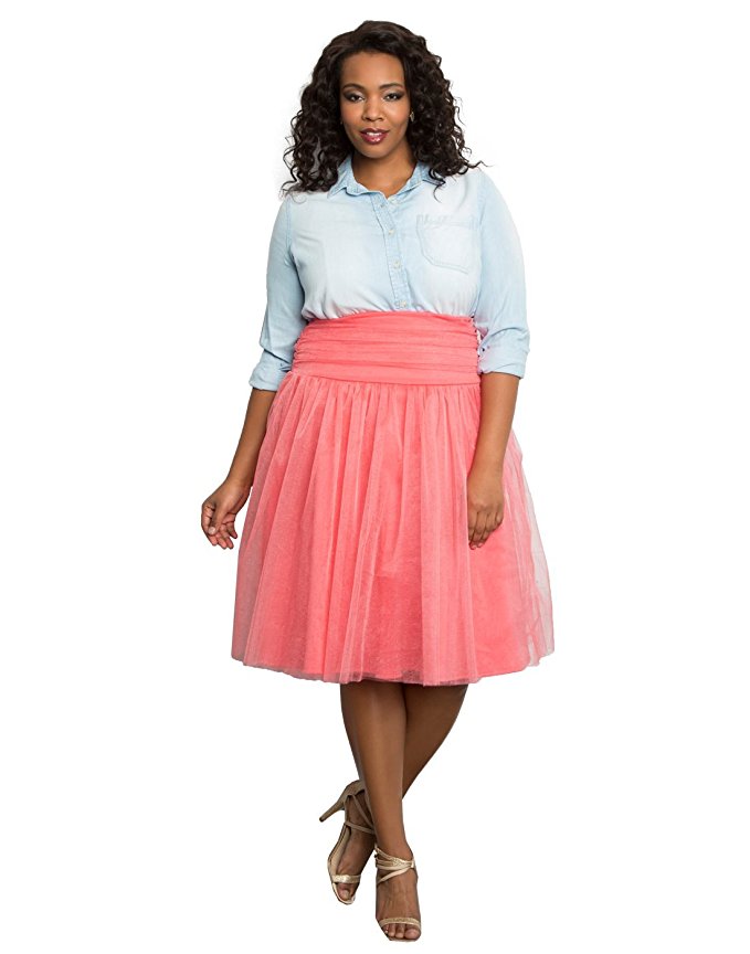 5 fashionable spring outfits with a plus size tulle skirt
